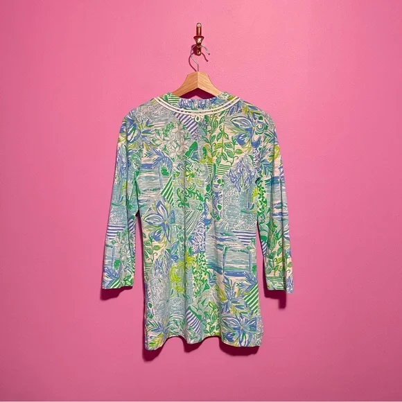 Lilly Pulitzer Tunic‎ Women’s Size Small Kaia Knit Blue Green 3/4 Sleeve - Picture 6 of 8